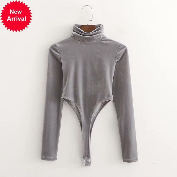 

new autumn 2021 winter velvet bodysuit new trend female one-piece bodysuits long sleeve women's fashionable overalls 0osu, White