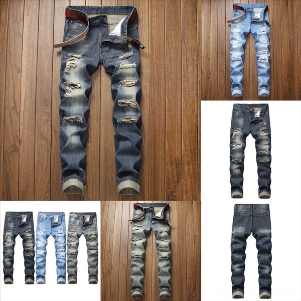 

wv8kv новости мужчины мода повседневная стрейч тощая дыра джинсы буффало брюки брюки джинсы брюки сплошные цвета джинсы мужская дизайнер джи, Black