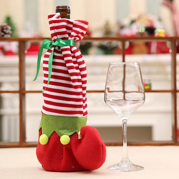 

luanqi christmas doll holding wine bottle cover santa claus christmas 2020 red wine bottle covers bag sweater lovely noel decor bbylwn bwkf