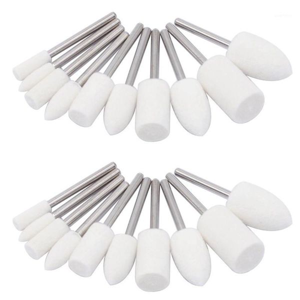 

20pcs wool felt mounted mandrel polishing buffing wheels grinding bits grinder head polish watch jewelry rotary tool access1