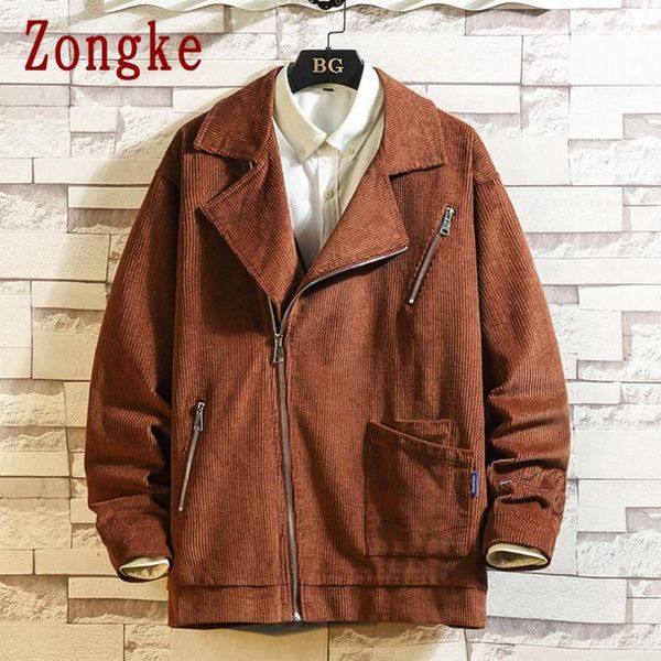 

zongke corduroy men jacket coat winter jacket men fashion coat mens clothing korean clothes 2021 autumn new arrival m-5xl, Black;brown