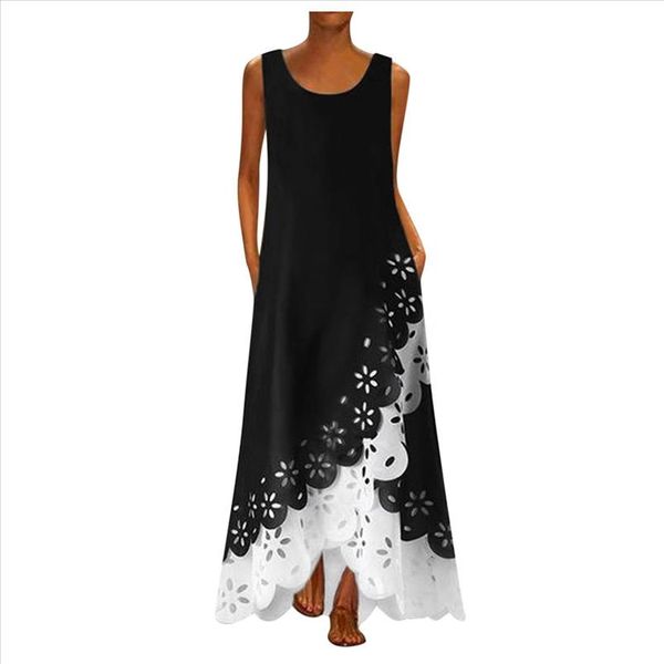 

plus size summer party dress vintage sleeveless women long dresses woman party night ladies dress vestidos 2021 mujer, Black;gray