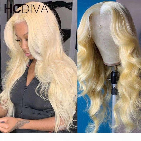 

30inch body wave brazilian blonde human wigs for women middle part 13*1 hair 613 lace front wig remy, Black;brown