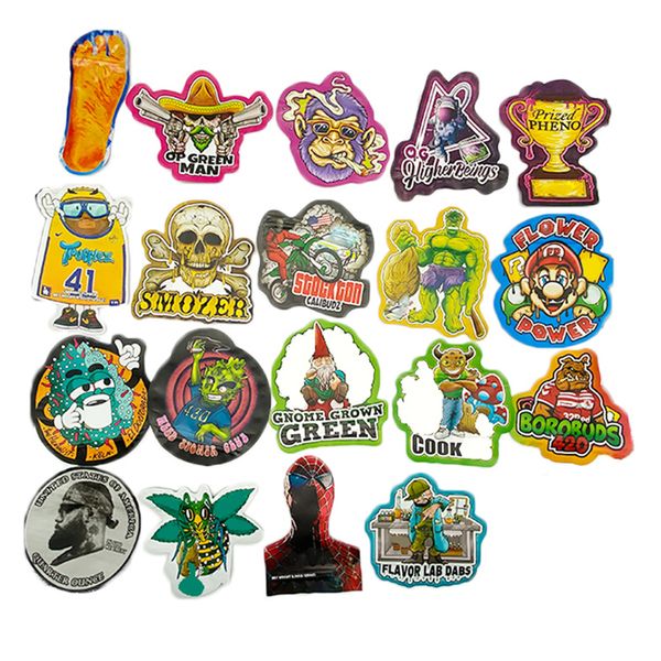 

special shape empty zipper mylar bag 19 styles smell proof laminated recyclable plastic packaging bags for food