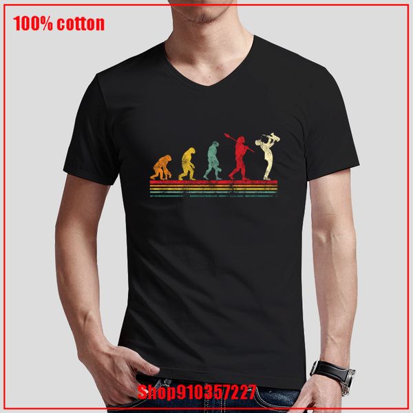 

vintage evolution of saxophone t shirt for men short sleeved leisure tee fashion t shirts funny pure v sport hooded sweatshirt hoodie
