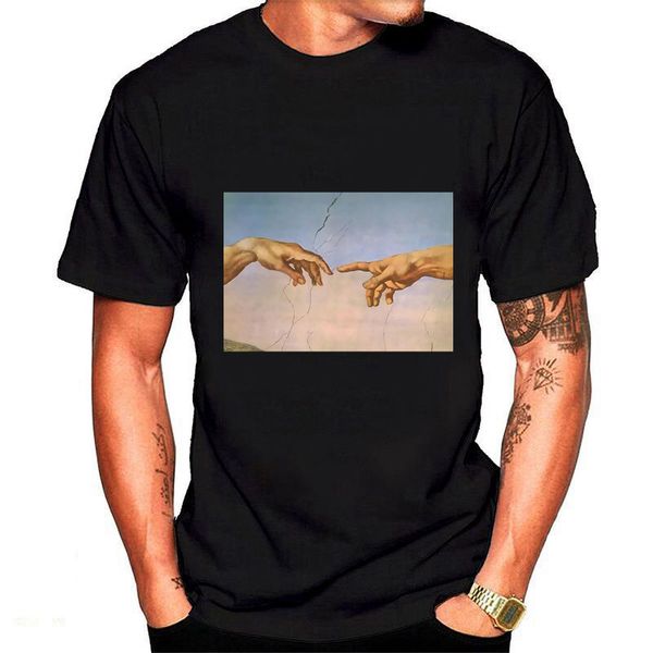 

oil paintings tees creation of adam michelangelo funny print comfortable breathable graphic streetwear hooded sweatshirt hoodie men t shirt