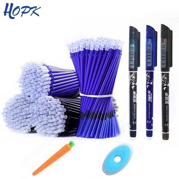 

gel pens 12/20pcs washable handle pen set for erasable refill rod magic 0.5mm blue black ink school writing stationery1