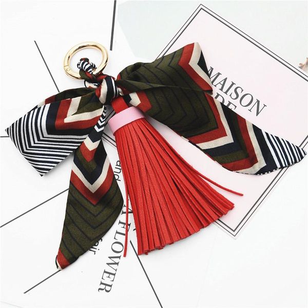 

leather scarves ribbon butterfly key chain bowknot exquisite decoration tassels key ring women bag jewelry pendant eh811 h wmtbpz