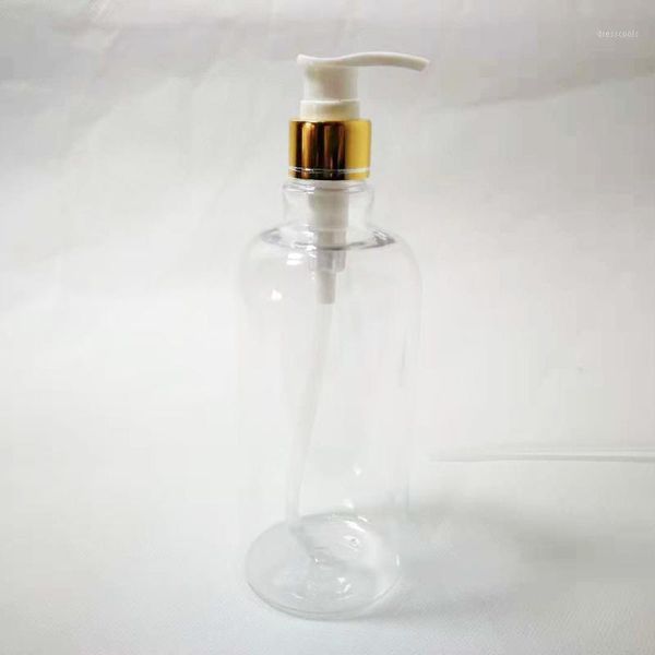 

10pcs 500ml gold collar lotion pump plastic bottles,dispenser liquid soap cosmetics container for shampoo shower gel1