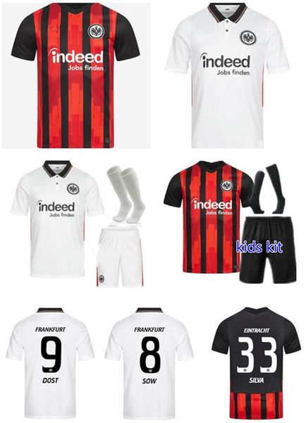 

2020 2021 eintracht frankfurt soccer jerseys dost kostic paciencia silva kohr ndicka sow kamada paciencia custom kids football shirt, Black;yellow
