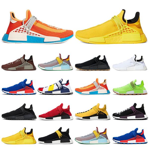 

human race extra eye mens outdoor shoes pharell williams bold orange bright yellow chocolate legacy purple womens sport sneakers