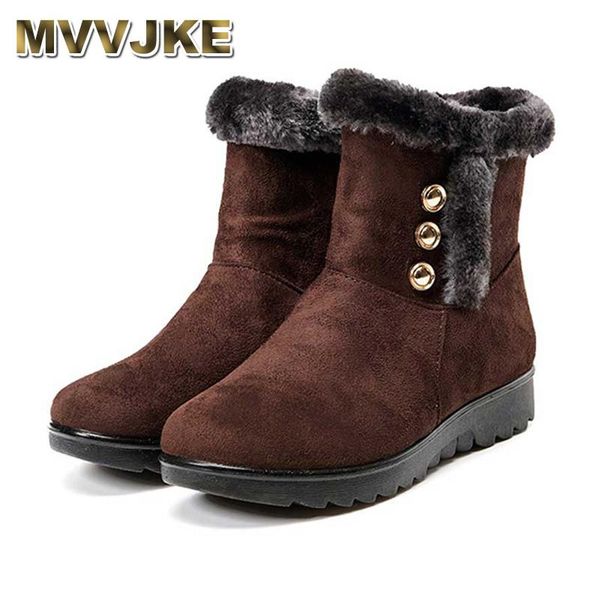

mvvjke2020fashion snow boots for women warm winter boots flat thick plush women's ankle cotton shoes women bootse075, Black
