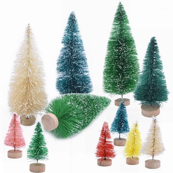 

christmas decorations multicolor tree ornament mini fake pine trees for year party home decoration kids favors xmas supplies 81