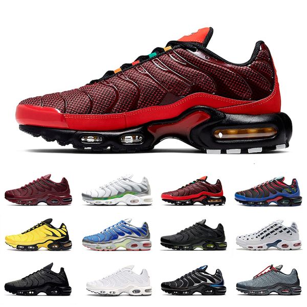 

toggle lacing black metallic tn plus se mens running shoes volt glow trainers og rock pebbles team red parachute men outdoor sports sneakers, White;red