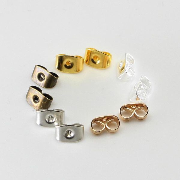 

200pcs lot earring studs backs ser scrolls ear post butterfly for jewelry making diy blocked caps earring backs sers ear h bbyxtr, White