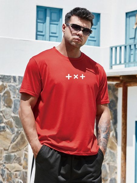 

extended sizes men graphic print tee d4gg#, White;black