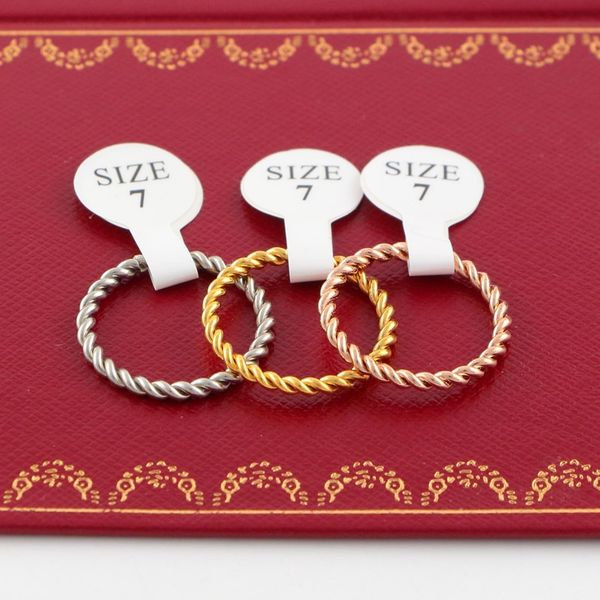 

korean version of simple bony knot tail ring plated 18k rose gold mahua joint ring women's jewelry small ring wholesale, Slivery;golden