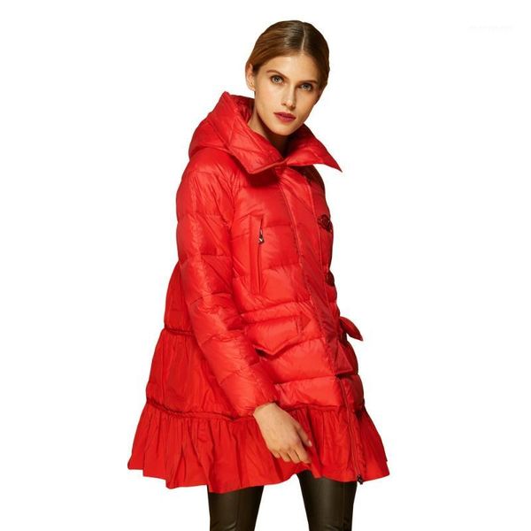 

women's vests women's coat pregnant loose and plus-size mid-length hooded down jacket1, Black;white