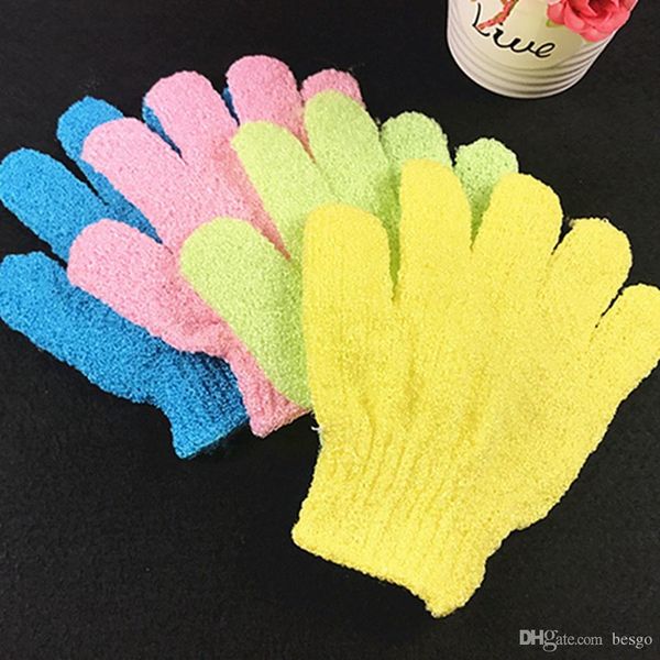 

bathroom tool multi colors bath gloves exfoliating wash skin spa massage body cleaner shower gloves foam bath body cleaning glove dh0702 t03