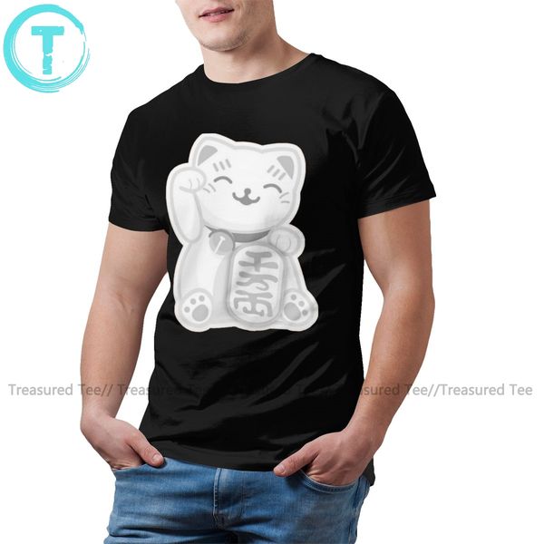 

maneki neko lucky cat maneki neko gray cute big men streetwear short sleeve hoodie designers t shirts sweatshirt