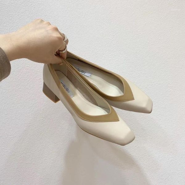 

african woman shoe brief pumps square toe chunky sandals 3cm heels fashion women's shoes shallow mouth 2020 work dress gold1, Black