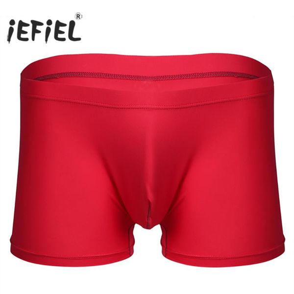

iefiel men lingerie ice silk boxer shorts jockstraps underwear men's underpants comfortable fashion gay panties wetlook, Black;white