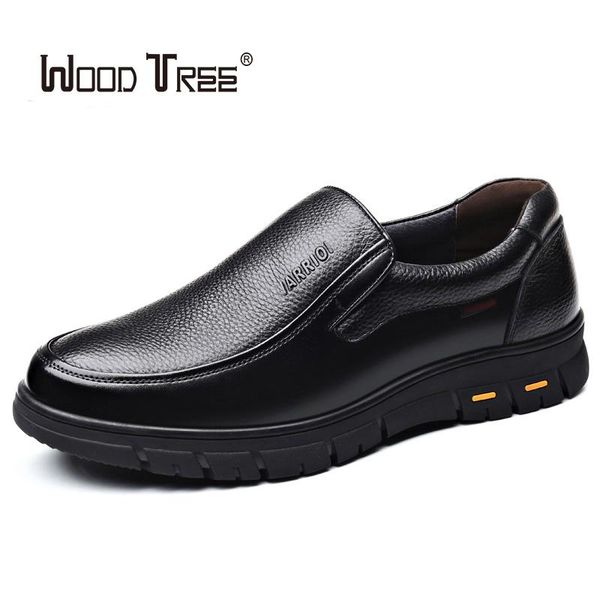 

woodtree classic man round toe dress shoes cow leather business casual shoes mens black wedding oxford formal