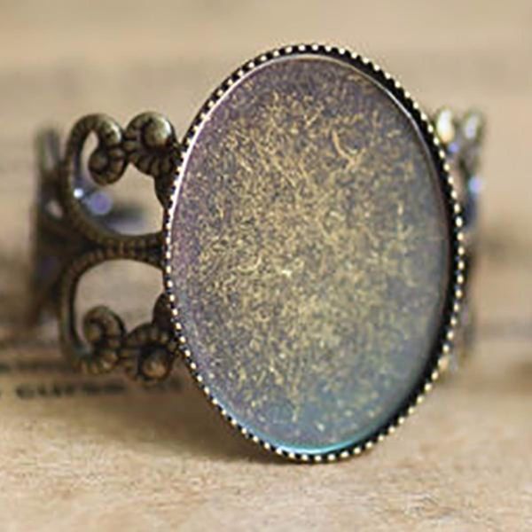 

10pcs wholesale bronze filigree ring blank jewelry with inner 1318 1825mm teeth edge cameo setting cabochons tray h jllymh, Black