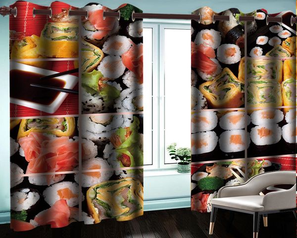 

3d summer curtain child bedroom blackout 3d curtain delicious rice ball wholesale curtain for living room