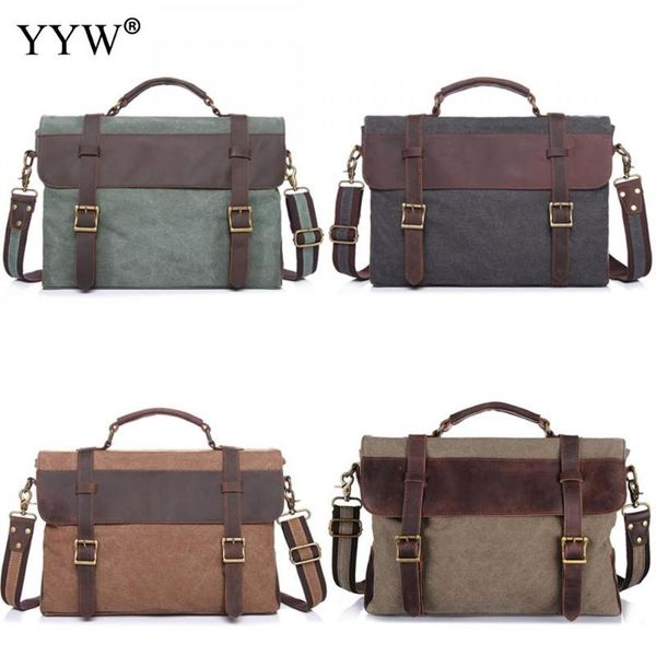

men's executive briefcase vintage male bag brown tote bags for men casual dark grey canvas handbag a case for documents 5 colors