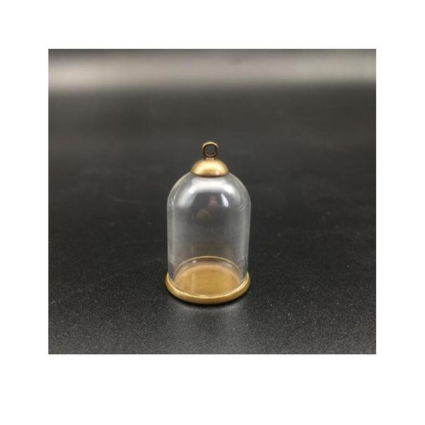 

1set 25*18mm hollow glass tube with lace setting base beads cap set glass vials pendant glass bottle jewelry findings sqcemc, Black