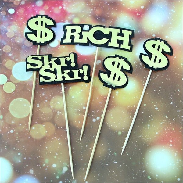 

bgyab cakethree-dimensional fi cake golden dollar card party festival decoration flag-cutting baking rich star cakethree-dimensional five-po