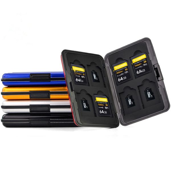 

alloy metal waterproof sd card tf card carry case 8 tf cards 8 sd cards design