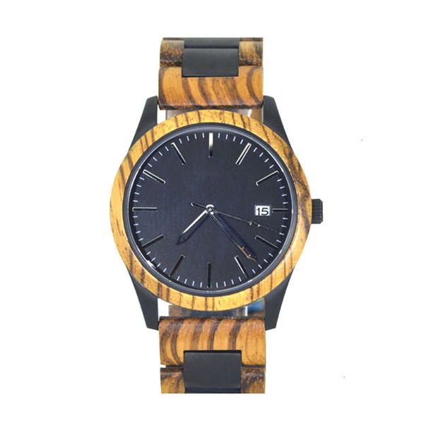 

grade men's steel stainless high sandalwood wood non mechanical business sports leisure watch 2021ctd9, Slivery;brown