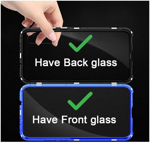 

double side glass magnetic metal case for samsung galaxy s8 s9 s10 plus s20 ultra note 9 10 a10 a50 jlloiy