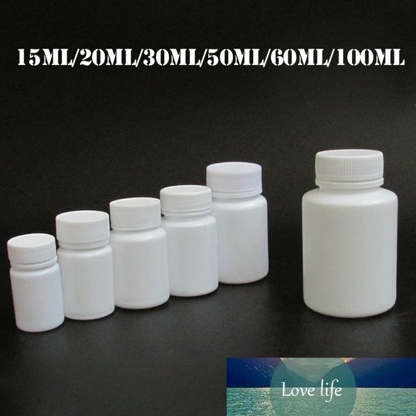 5 шт. 15 мл / 20 мл / 30 мл Пластиковые PE Белые пустые уплотнительные бутылки сплошной порошковой медицины таблетки флаконы упаковочные контейнеры