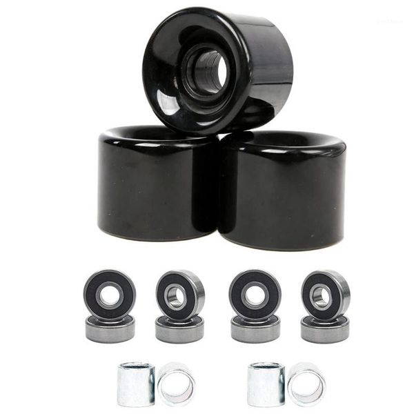 

pack of 4 60mm skateboard wheels + abec-9 bearing steel and spacers cruiser wheels1