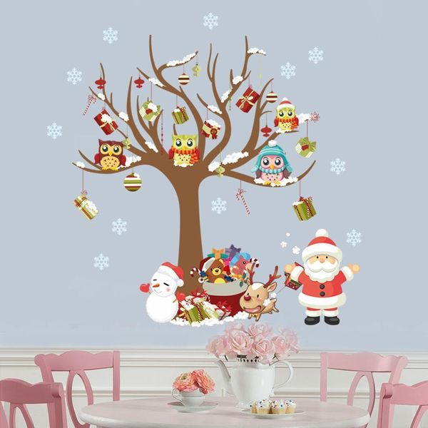 

newowls stickers white newdiy snowflakes pendant wall santa tree window glass sticker christmas decoration 7