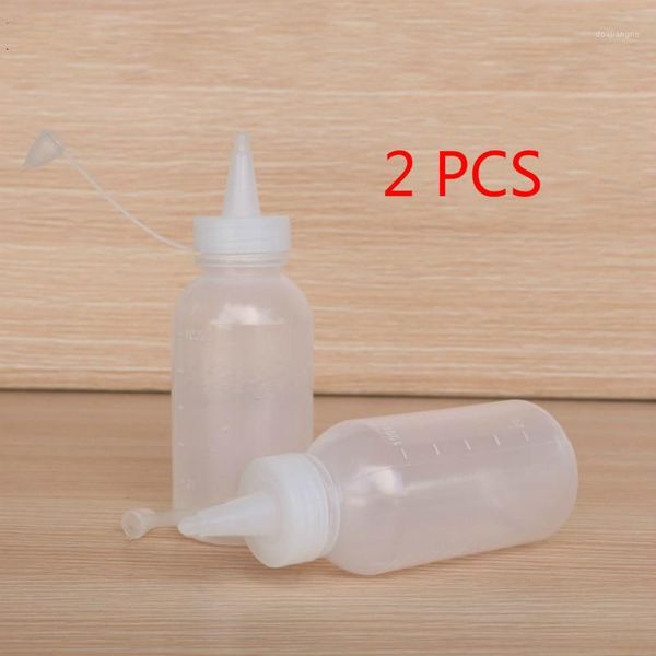 

2pcs squeeze bottle 100ml plastic portable refillable bottles oil/sauce/ketchup/ squeezer liquid bottle dispensing white1