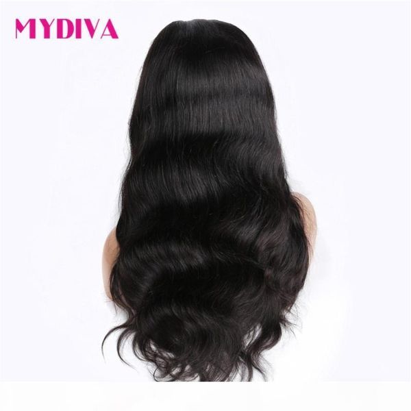 

360 lace frontal wigs natural black malaysian body wave lace front human hair wigs for women pre plucked with baby hair remy, Black;brown