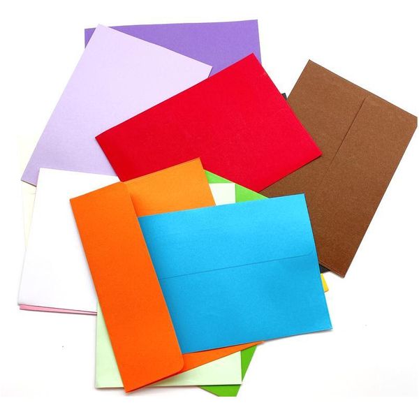

10pcs candy color kraft paper envelope 14 selections blank big envelopes greeting cards wedding invitation gift bbymla