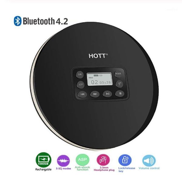 

ho711t portable bluetooth cd player personal walkman with led, cd player with electronic jumper protection shockproof functio1