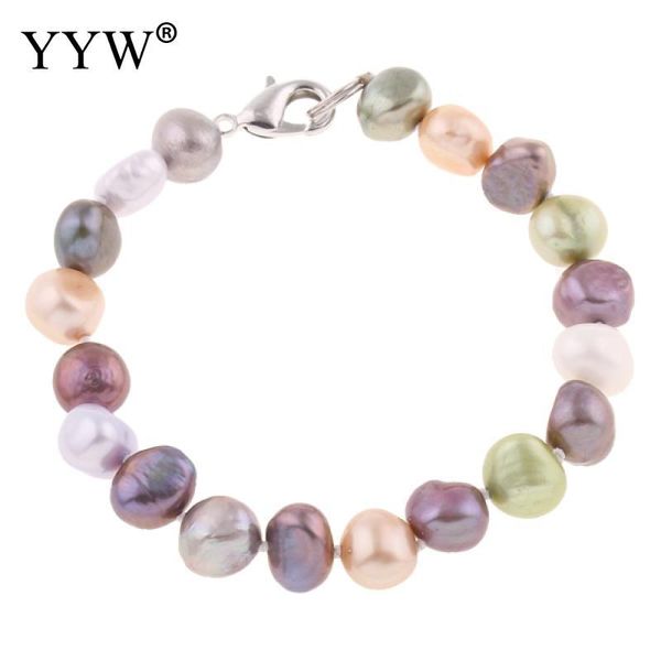 

ювелирное yyw 2020 горячие продажи европейский браслет шарм красочные культивированный жемчуг темперамент браслет с застежкой омар женщины м, Black