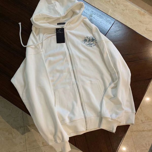 

bm angel print zipper hoodie brandy coat melville long sleeve hoodie, Black
