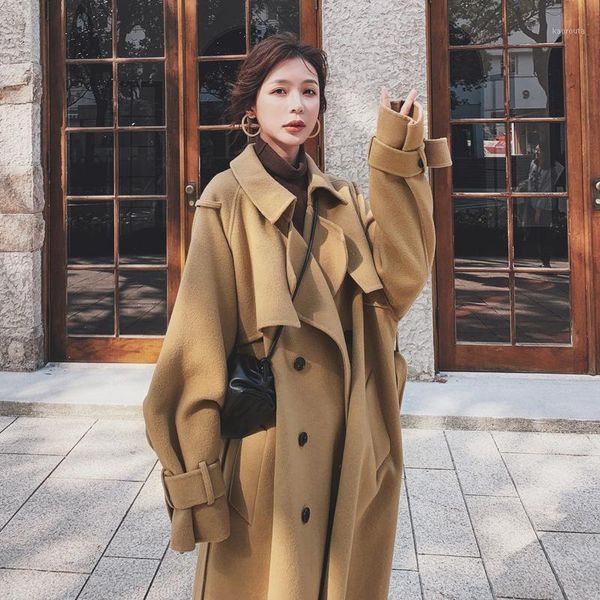 

women's woolen overcoat women's fall / winter 20211, Black