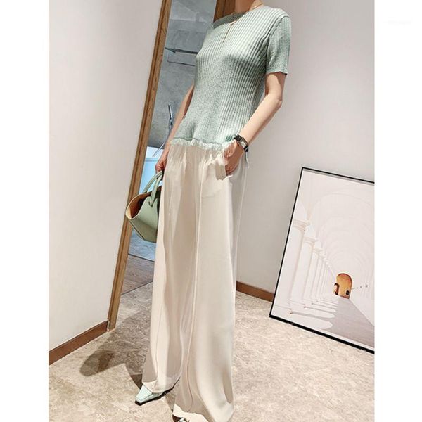 

high-waisted loose straight wide leg pants long pants women women1, Black;white