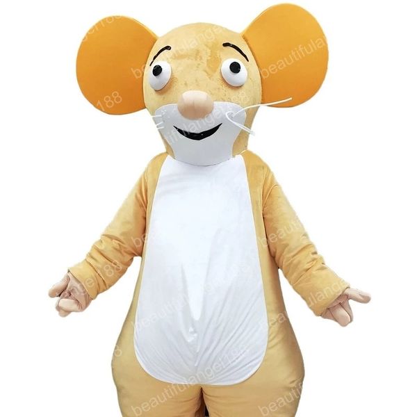 Costume da personaggio della mascotte del topo di Halloween Costume da cartone animato di alta qualità Animale di peluche Personaggio a tema anime Formato adulto Festival di carnevale di Natale Vestito operato