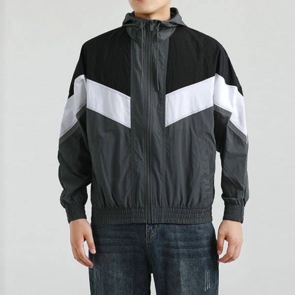 

men hooded jacket 2020 new winter coats mens outerwear patchwork zipper jackets casual fashion long sleeve wholesale for unisex, Black;brown