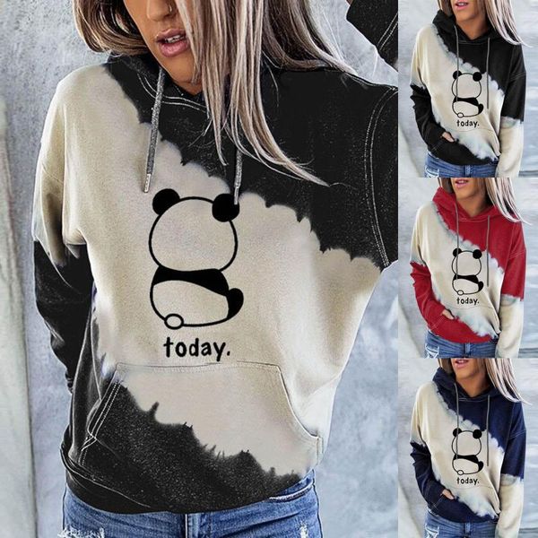 

sweatshirts hoodies women new cute bear panda printing pocket sweatshirt women autumn winter long sleeve casual hoodie, Black