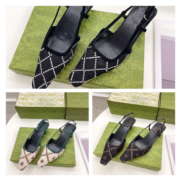 

satin sling-back pumps sandals with crystals satin crystals series slippers sandals loafers muller shoes upper with heat-sealed crystals, Black